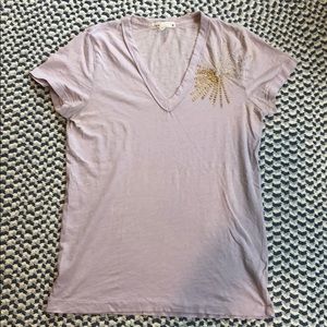 JCrew beaded feather weight cotton tee